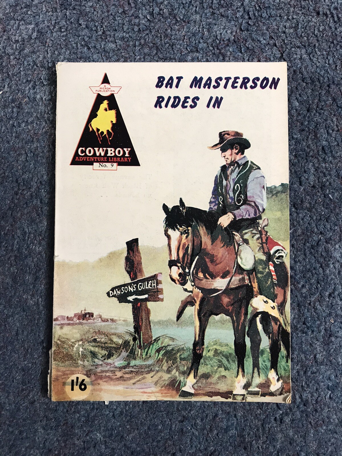 Cowboy Adventure Library Comic No. 9 Micron Publications Bat Masterson rides in