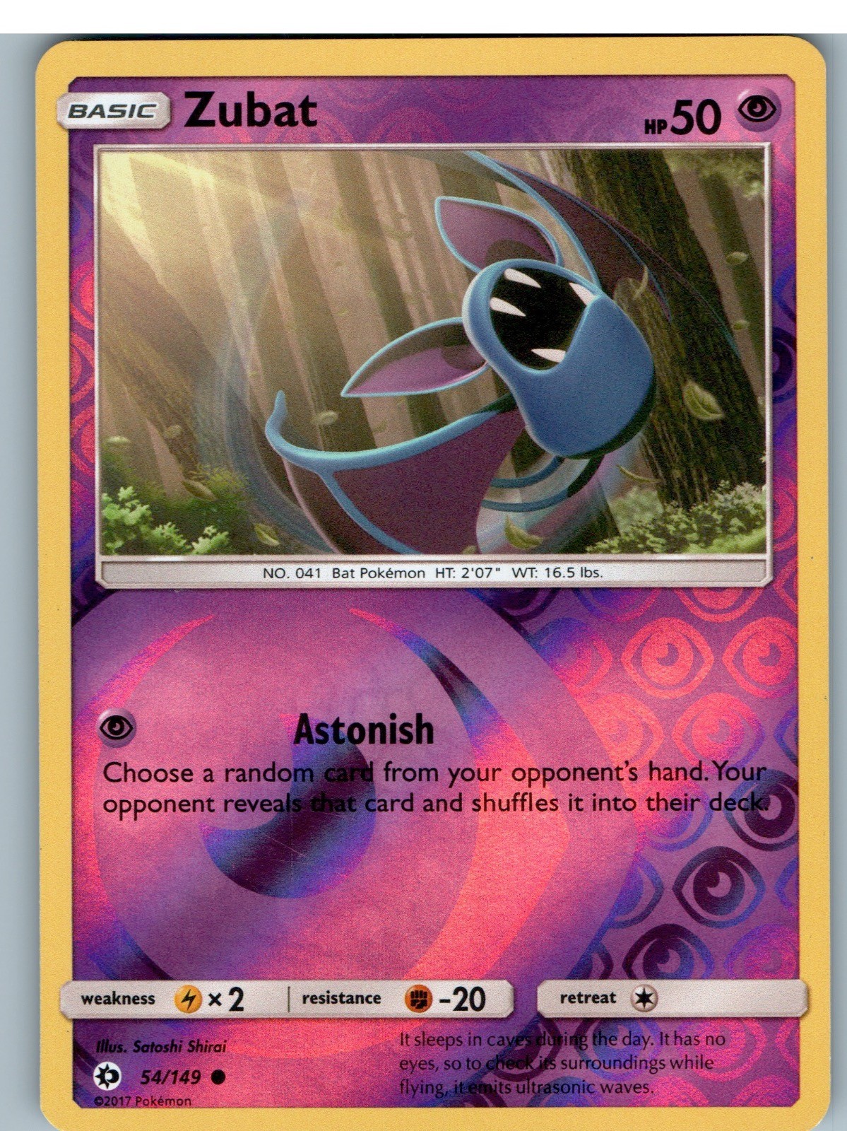 Zubat 54/149 Set Base SM Comune Pokemon Reverse Holo Giocato Leggermente