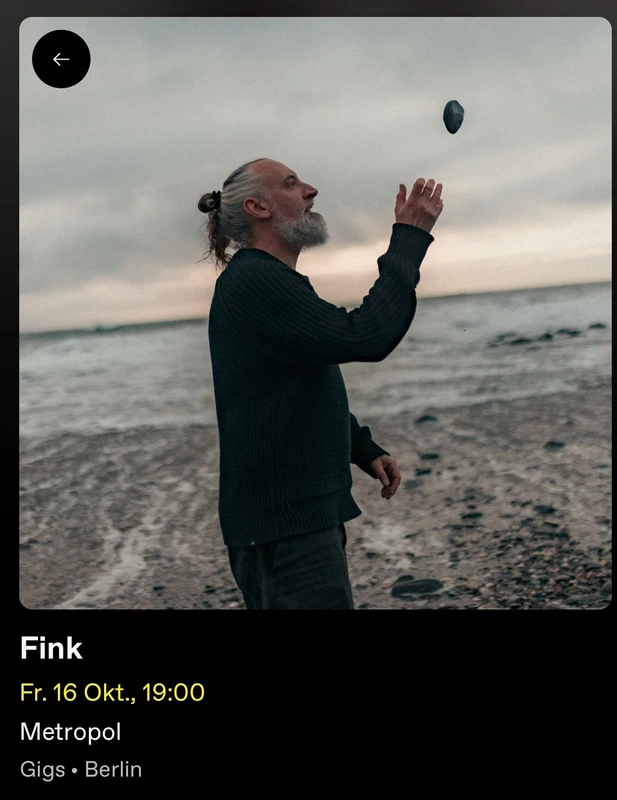 2 Tickets für FINK Konzert 16.10. Berlin