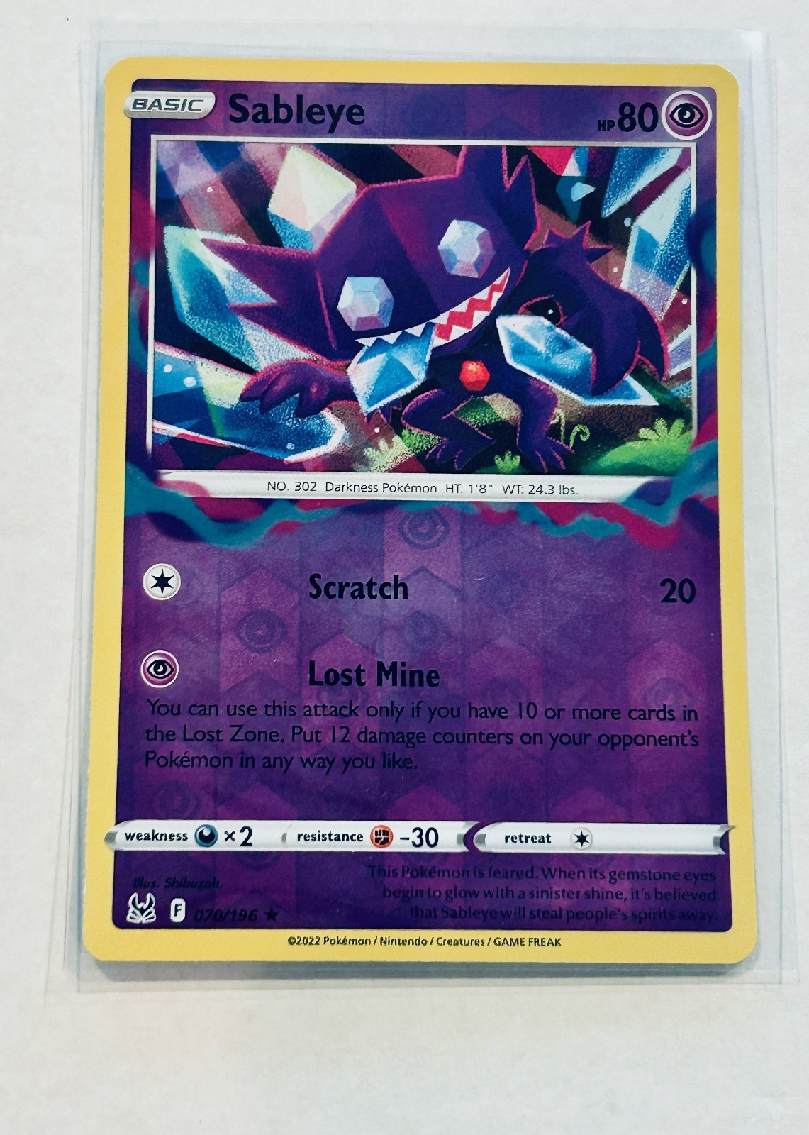 Sableye 070/196 Lost Origin 2022 Pokemon TCG NM
