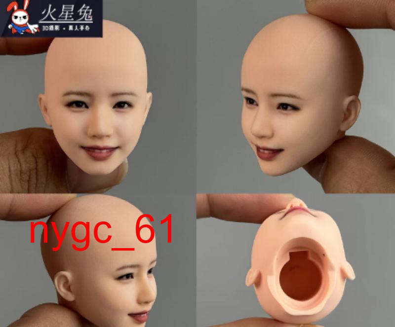 1:6 Bald smiling Lady Girl Head Sculpt Model Fit 12'' Female Action Figure Body