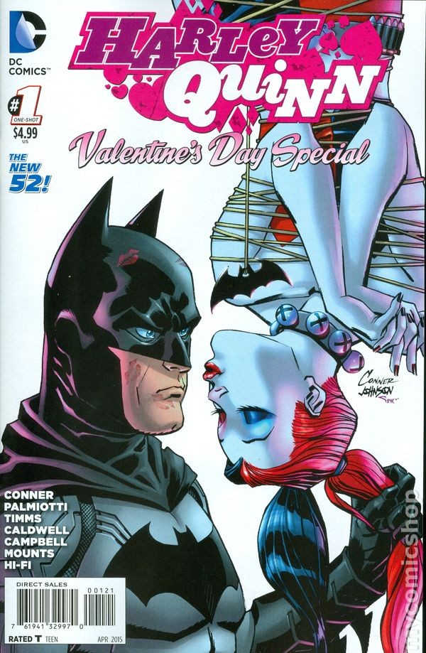 Harley Quinn Speciale San Valentino 1B Variante Conner FN 2015 Immagine Stock