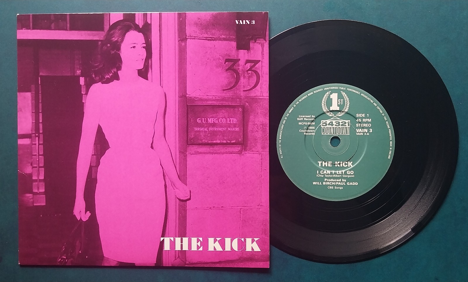 The Kick - I Can't Let Go  1986 Countdown 7" VAIN 3  East London Mod revival  Ex