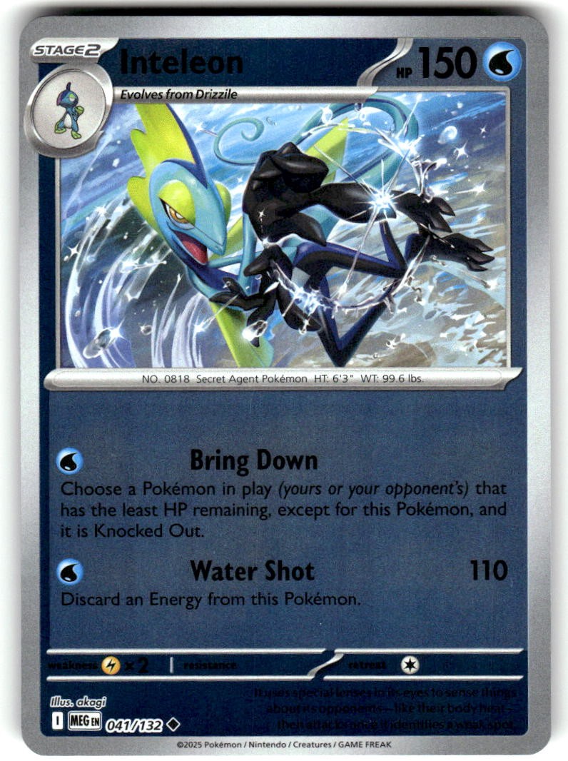 Inteleon Reverse Holo Non Comune Mega Evolution 041/132 quasi nuovo
