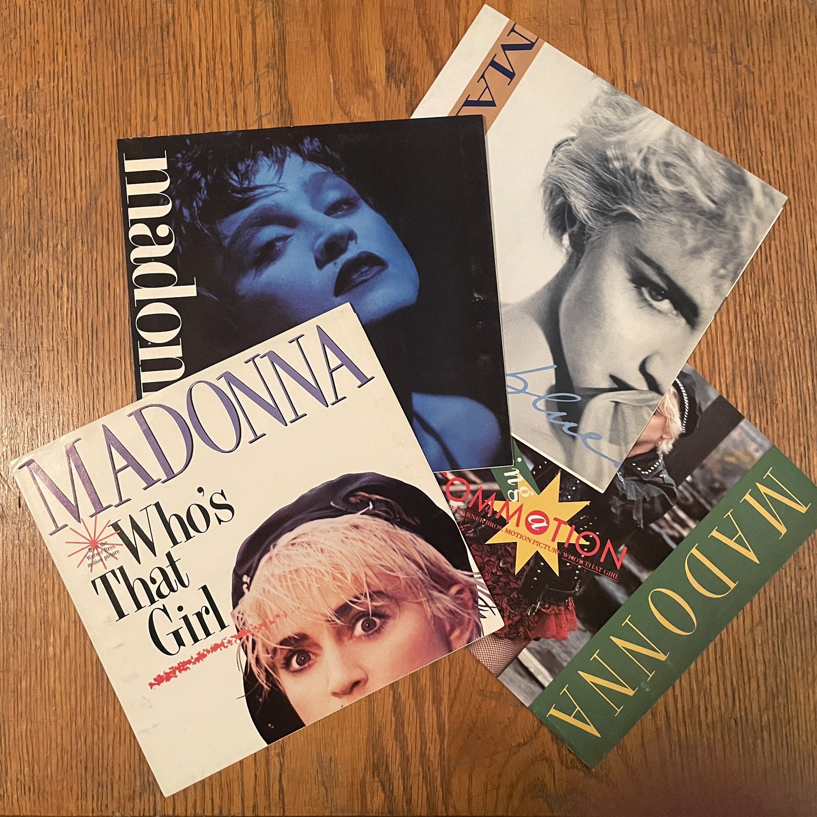 MADONNA - FOUR PICTURE SLEEVES ONLY, SIRE RECORDS, 1986 & 1987, NEAR MINT, (NOS)