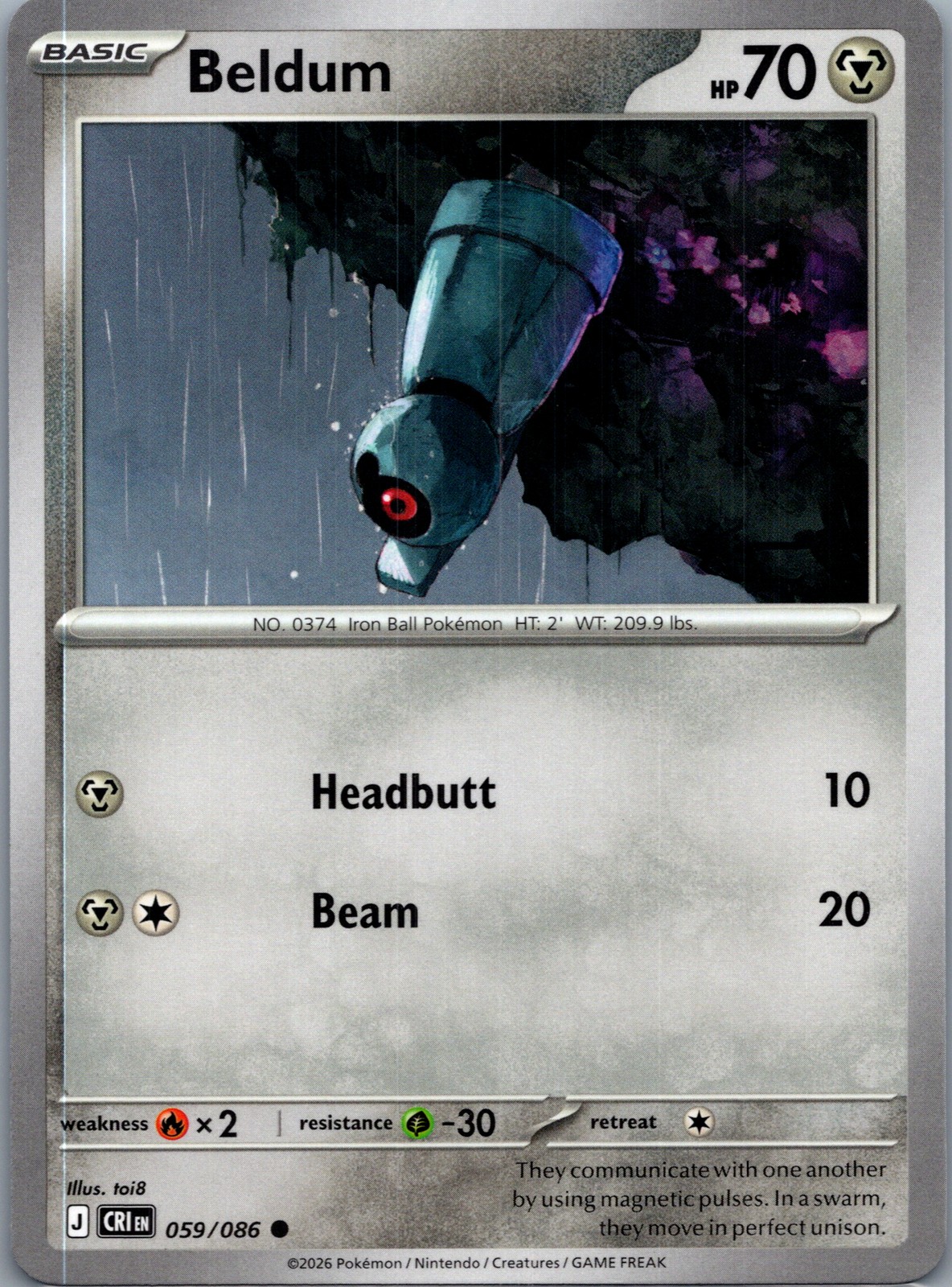 Beldum tcg ME04: Chaos Rising #059/086