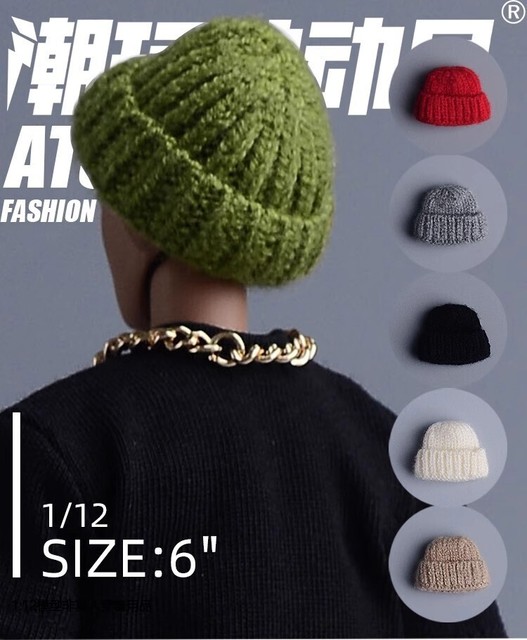 Modellino cappello berretto multicolore scala 1/12 per corpo action figure uomo 6''