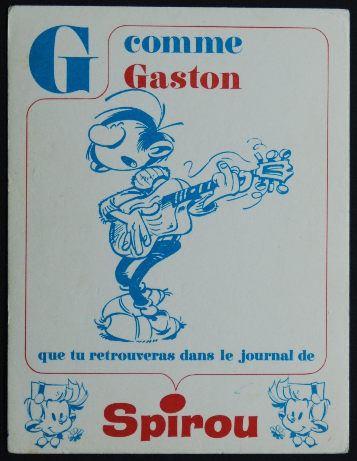 Buvard Boutique Spirou - G comme Gaston Lagaffe - Franquin - Dupuis 1967  - TBE
