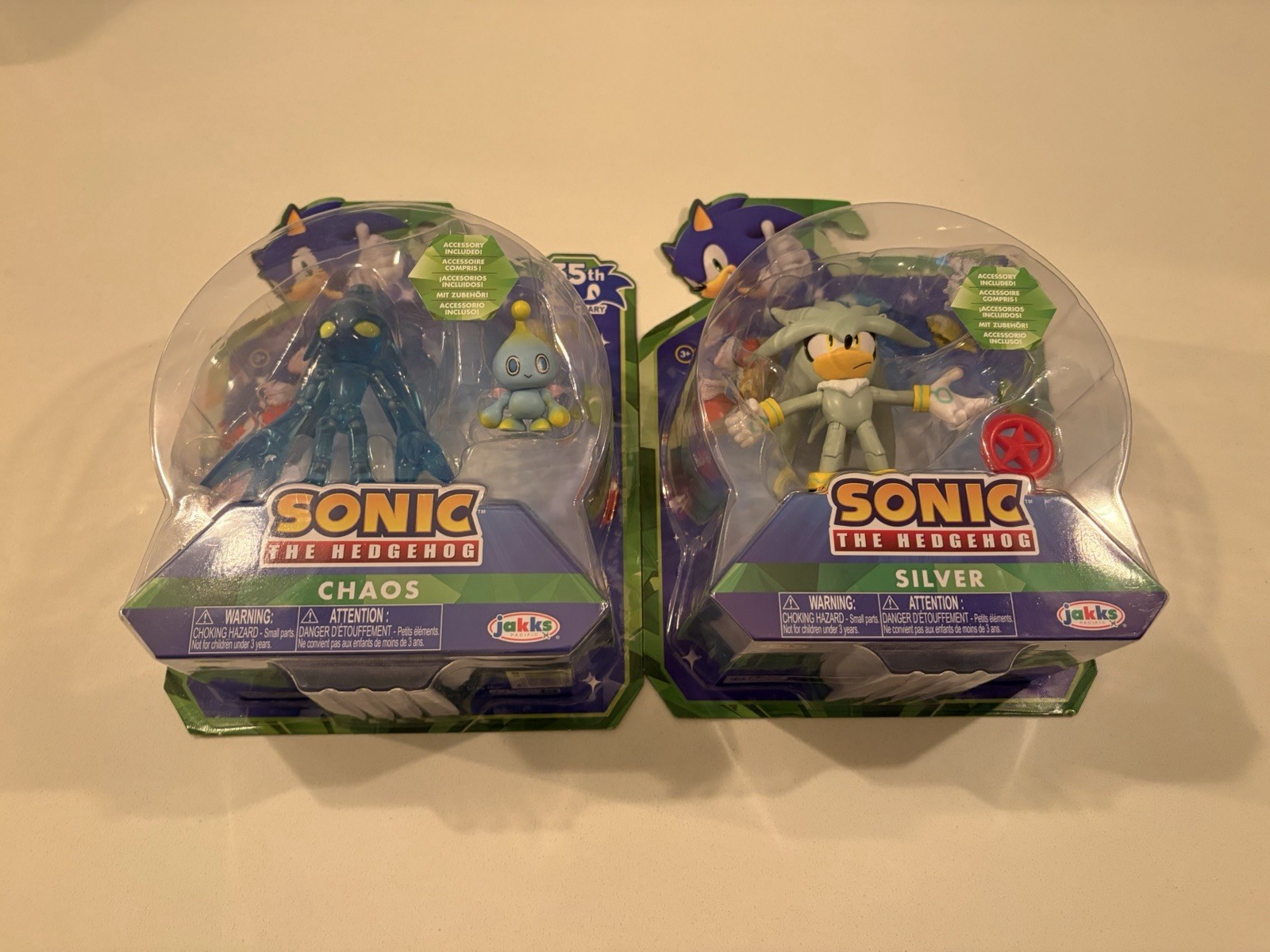 2026 Jakks Pacific Sonic The Hedgehog Figure Silver + Chaos 35th Anniversary