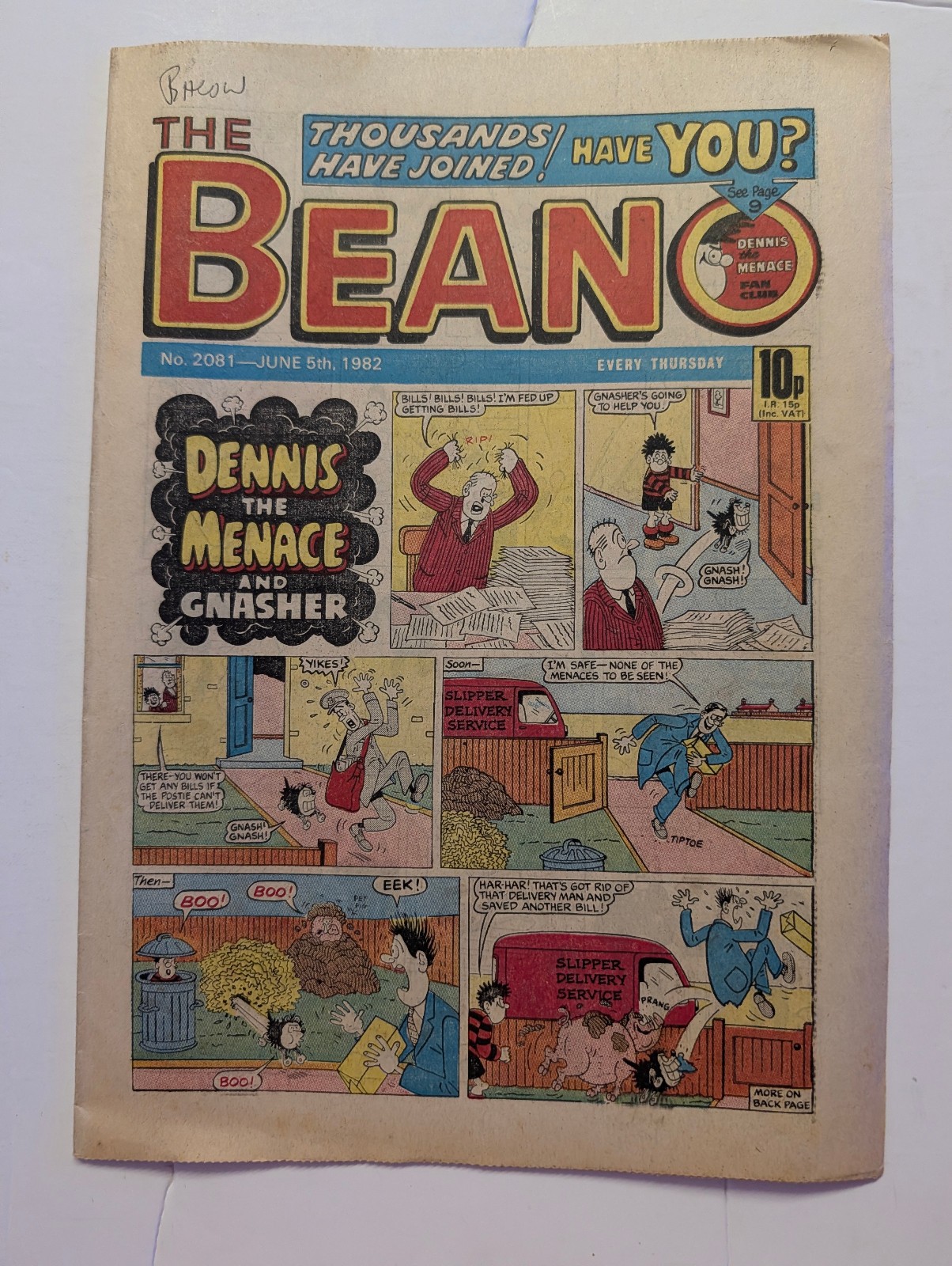 Beano Comic No 2081, June 5th 1982.