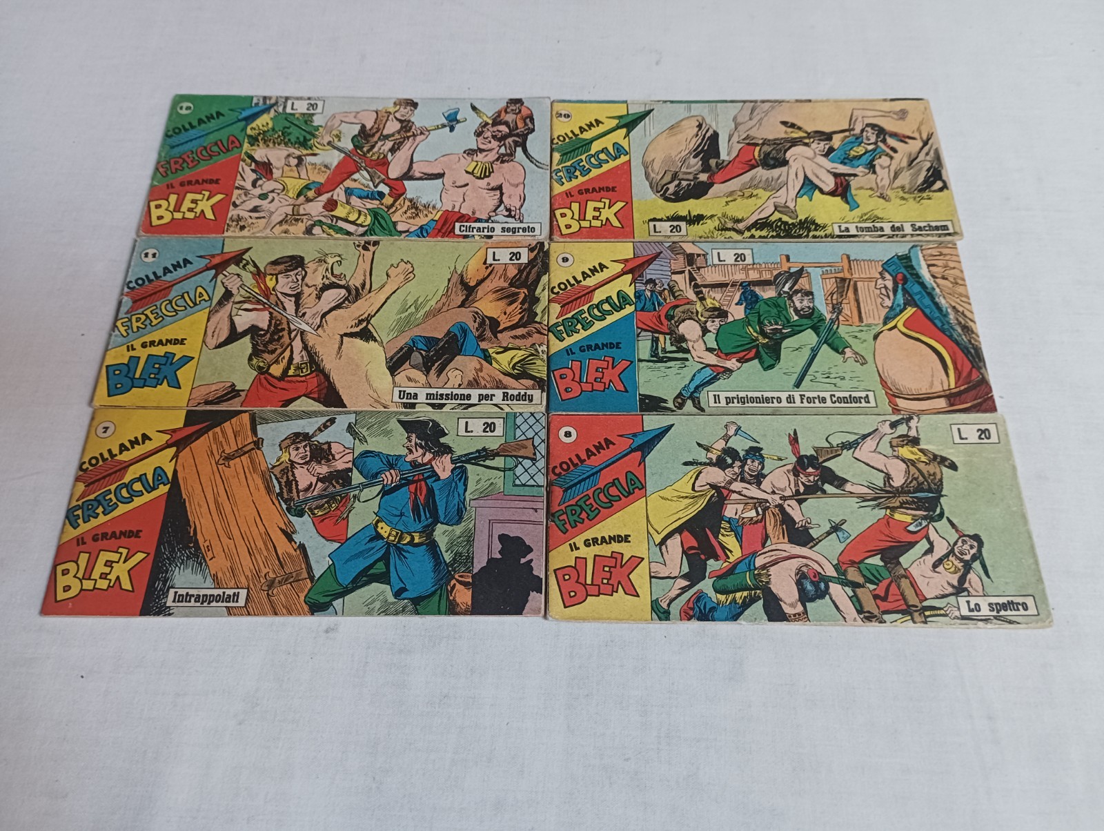 IL GRANDE BLEK collana freccia LOTTO 6 STRISCE X SERIE  del 1958 Ed. Dardo 