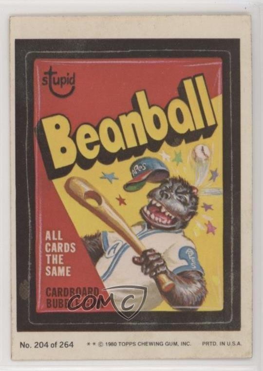 Topps Wacky Packages 1980 Serie 4 Beanball #204 0e3