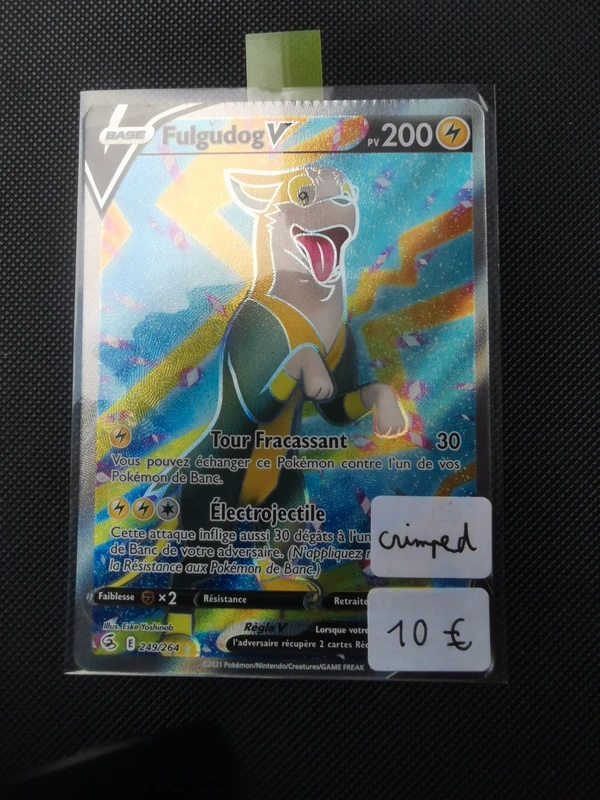 Carte Pokémon - Fulgudog V FA Crimped 249/264 - Poing de Fusion - FR