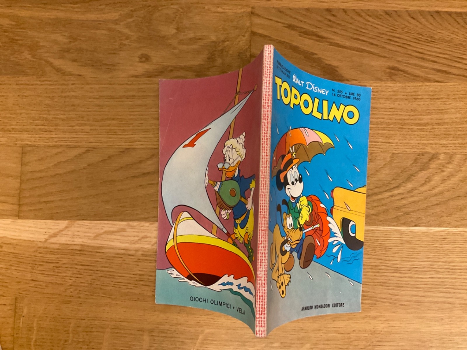 TOPOLINO LIBRETTO N.255 MONDADORI DISNEY 1960  CON BOLLINO E FIGURINE
