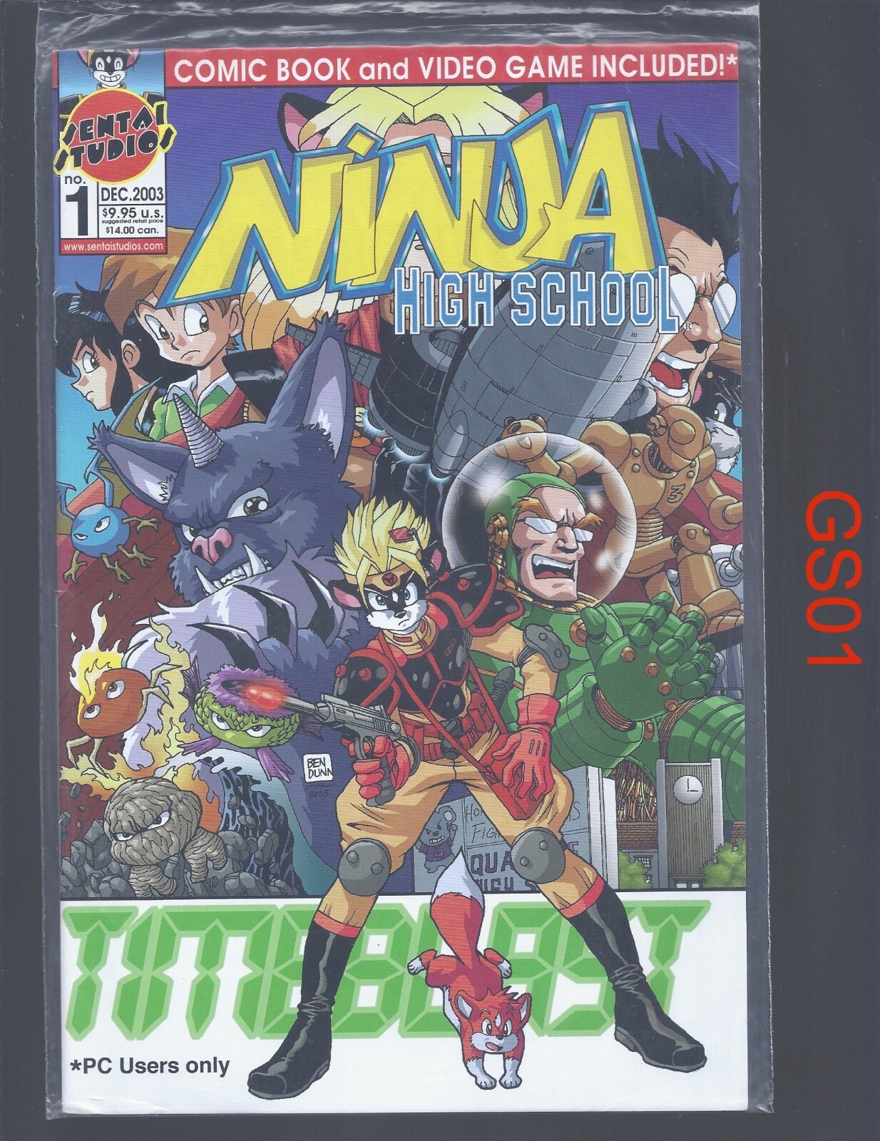 Ninja High School Timeblast #1 guarnizione polisacco con CD gioco Sentai Studios VF/NM k011