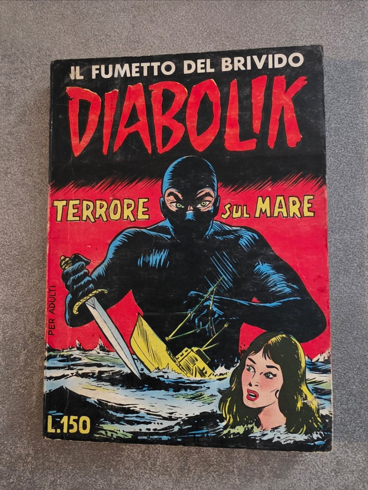 Diabolik prima serie n.7 ristampa 1964 opaca/spessa originale