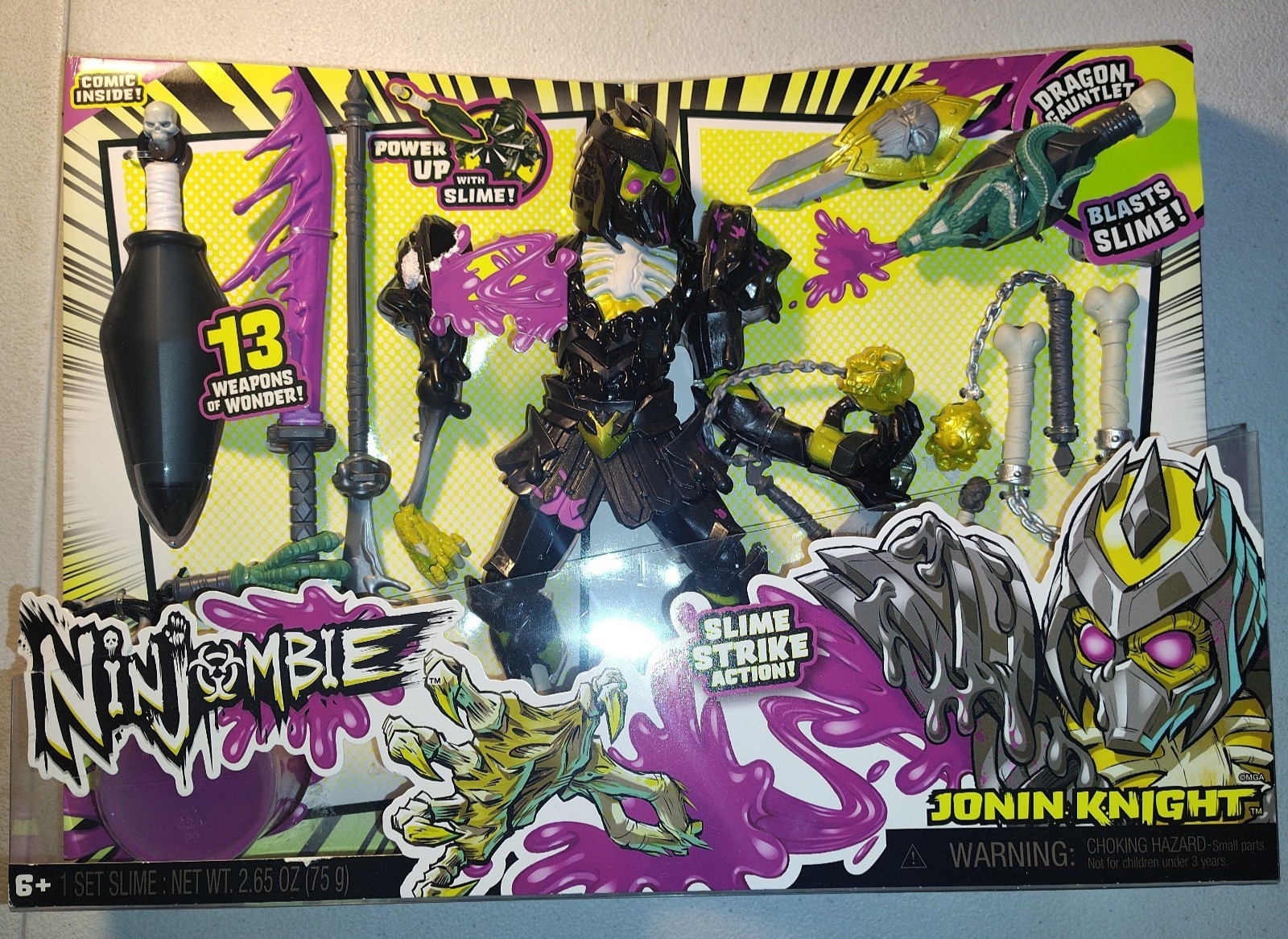 Modellino Ninjombie Deluxe Jonin Knight con azione Slime Strike e fumetto!