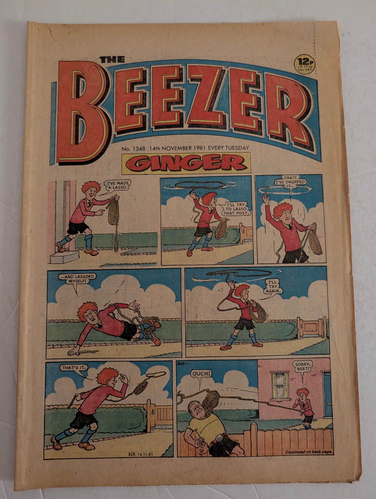The Beezer Comic No 1348, November 14th 1981.