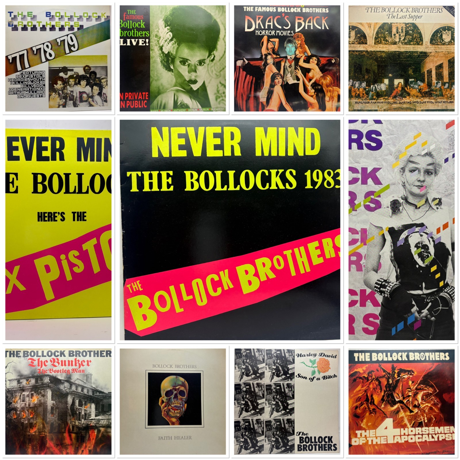 Vinyl Sammlung 11 LP´s - The Bollock Brothers - Punk New Wave London 1983-1987