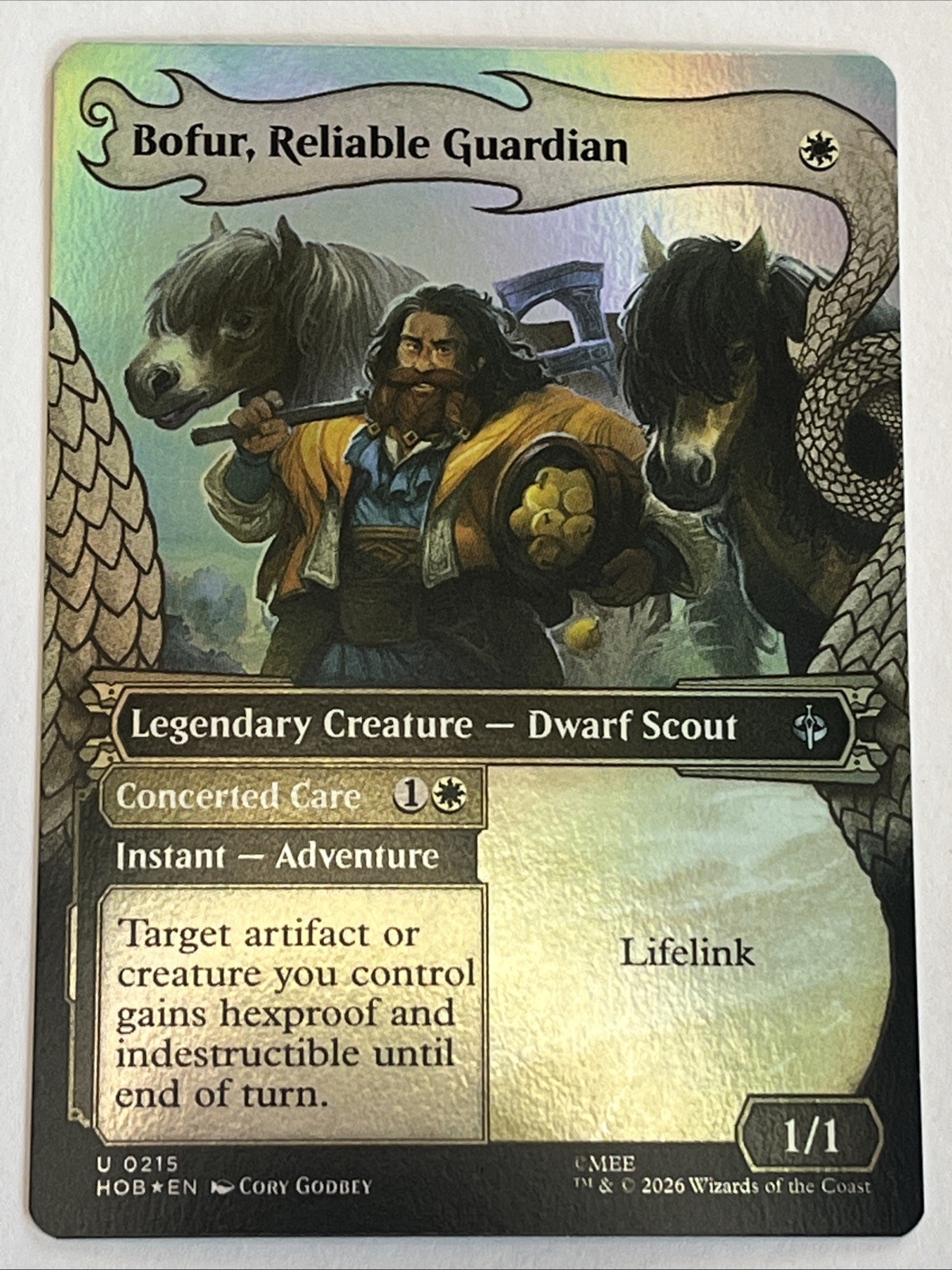 FOIL Vetrina BOFUR, GUARDIANO AFFIDABILE // CURA CONCERTATA mtg NM Lo Hobbit 1 Unc