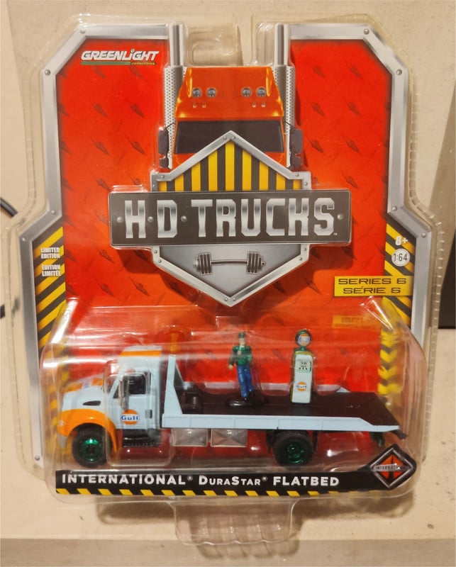 Greenlight - International DuraStar Flatbed - Gulf - Green Machine - CHASE