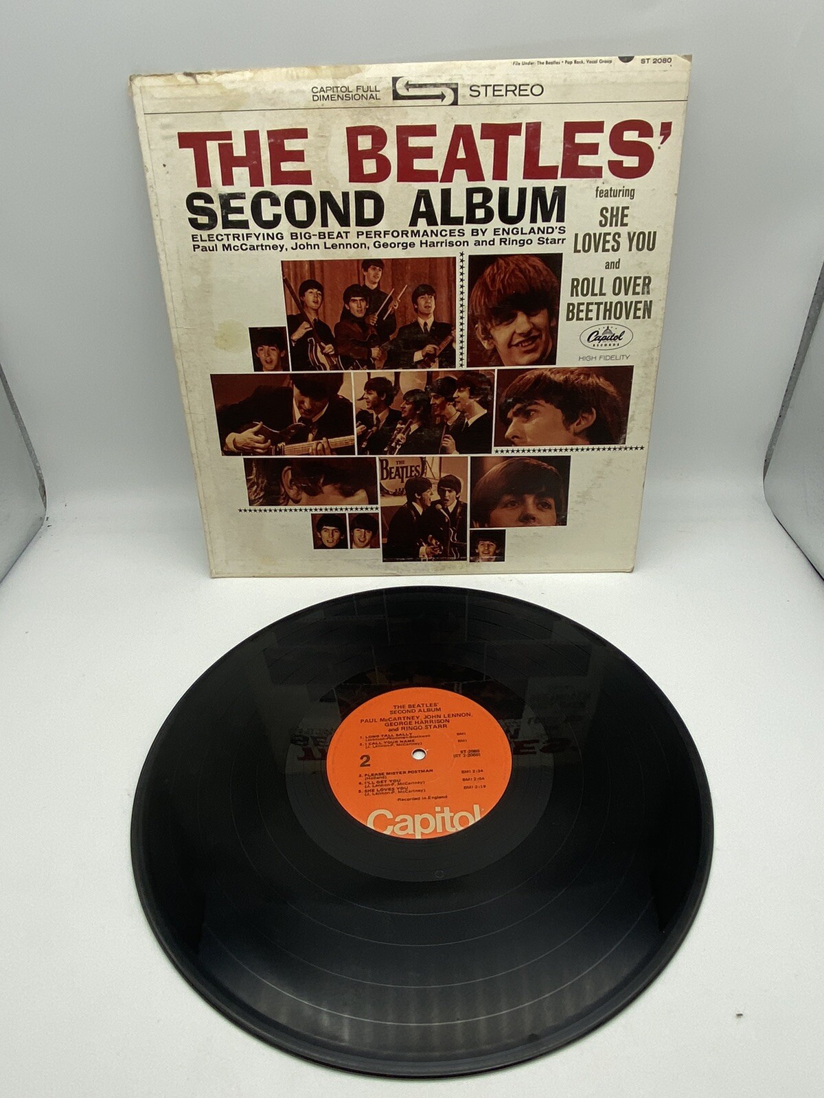 The Beatles Second Album St 2080 Lp Vinyl Record She Loves You Roll Over B….