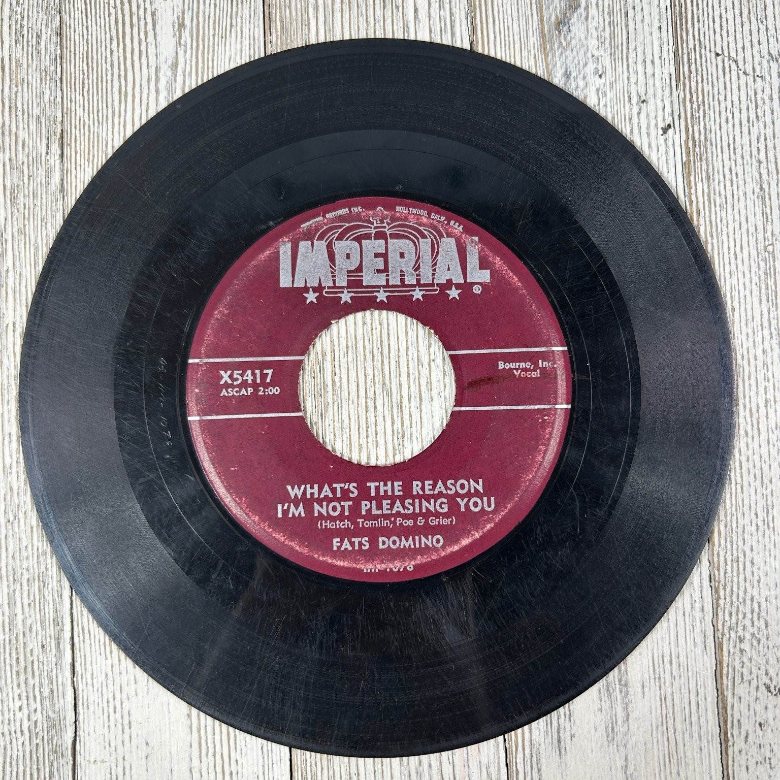 Fats Domino - Blue Monday 7" Record 1957 Imperial Rock & Roll 45 RPM