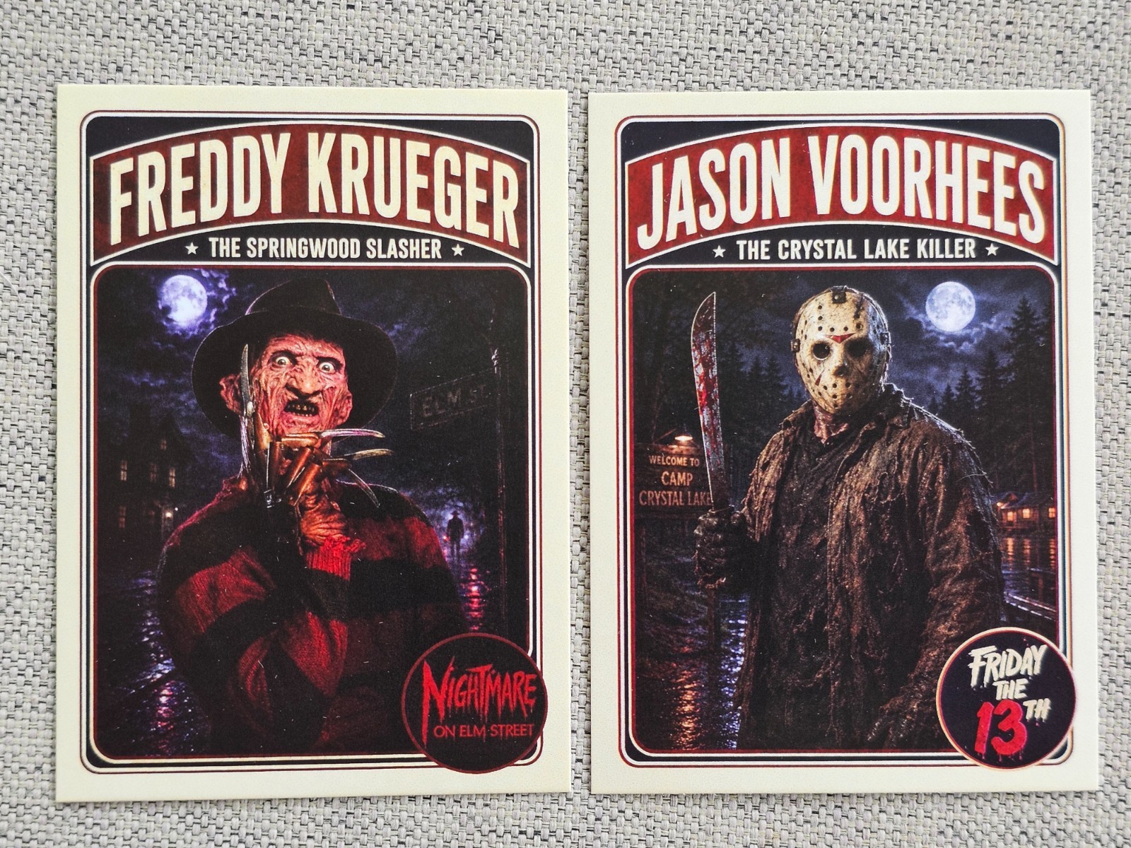 SET DI 2 - CARTE COLLEZIONABILI ACEO FILM HORROR - FREDDY KRUEGER / JASON VOORHEES
