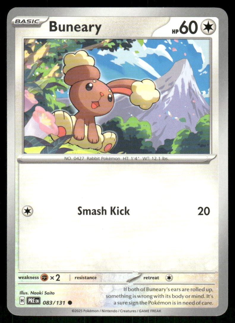 Buneary 083/131 Evoluzioni Prismatiche Pokemon TCG carta collezionabile