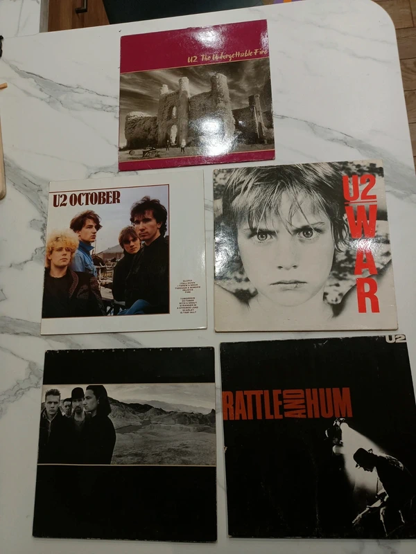Lot 5 Vinyles 33T U2 Intégrale Années 80 (Joshua Tree, War, Rattle and Hum.