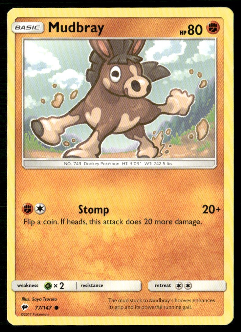 Pokemon Ombre Brucianti Comuni Mudbray 77/147 Quasi Nuovo
