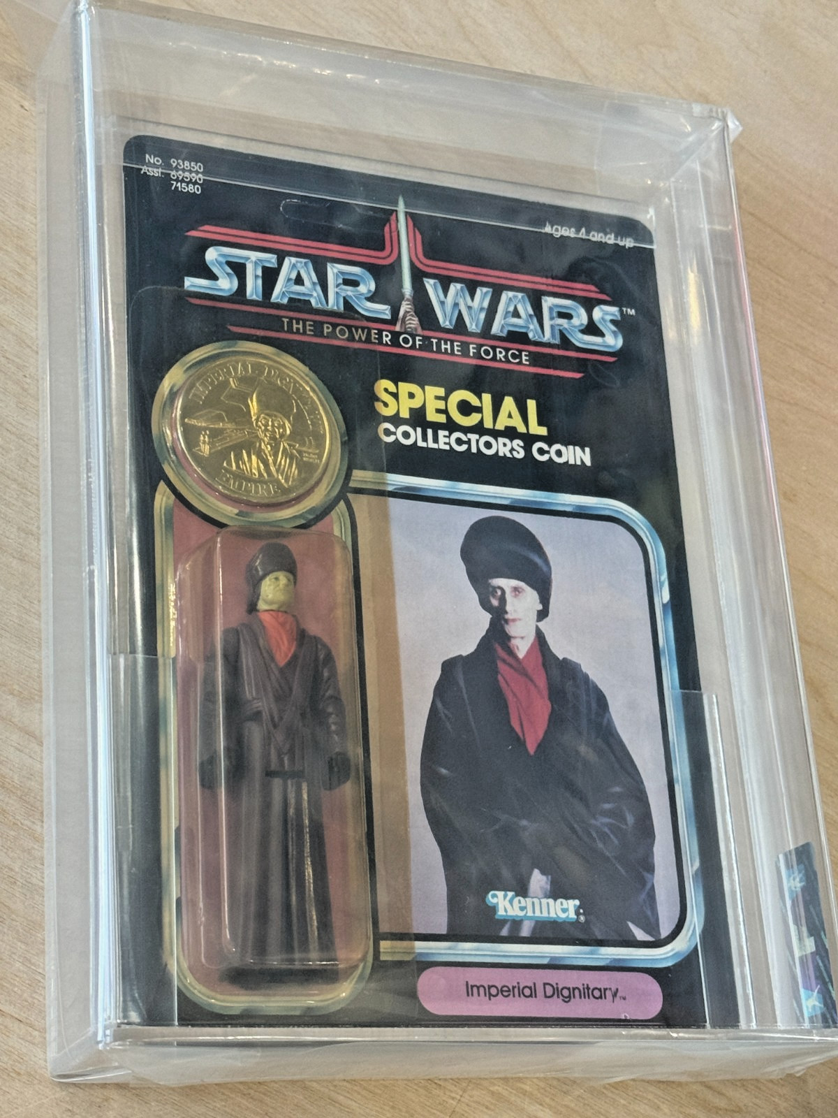 AFA 85 C85 B90 F85 1985 Kenner Star Wars 92 IMPERIAL DIGNITARY COIN POTF MOC UP