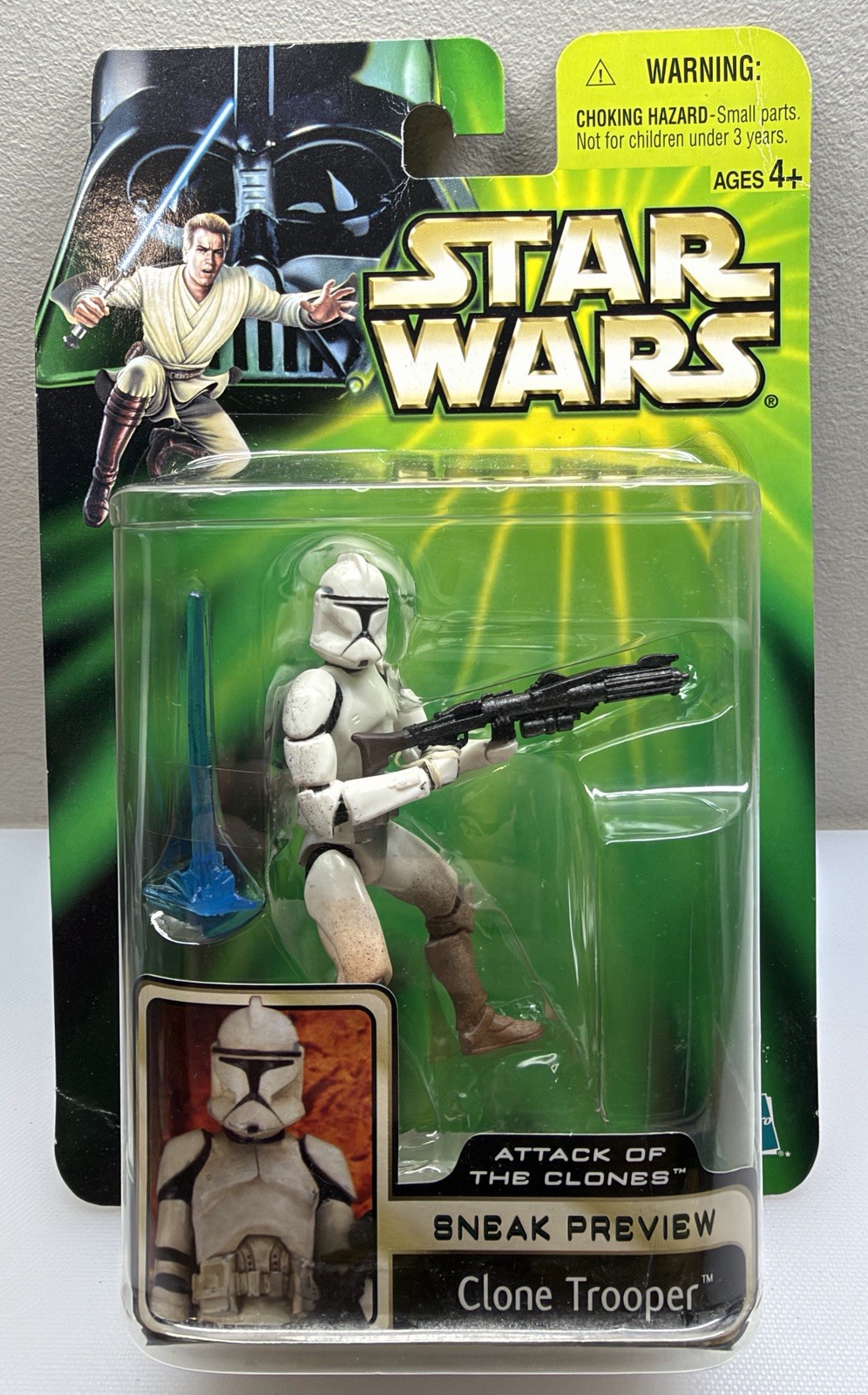 Hasbro Star Wars Episodio II Sneak Preview 2001 Clone Trooper 4" Figura Sigillata