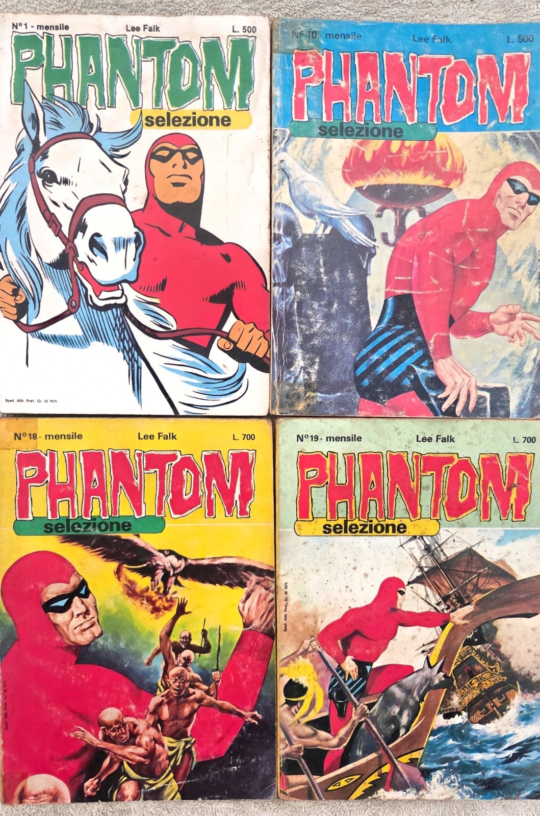 Phantom Selezione Lotto 4 Fumetti n. 1 10 18 19 Lee Falk Fratelli Spada Vintage