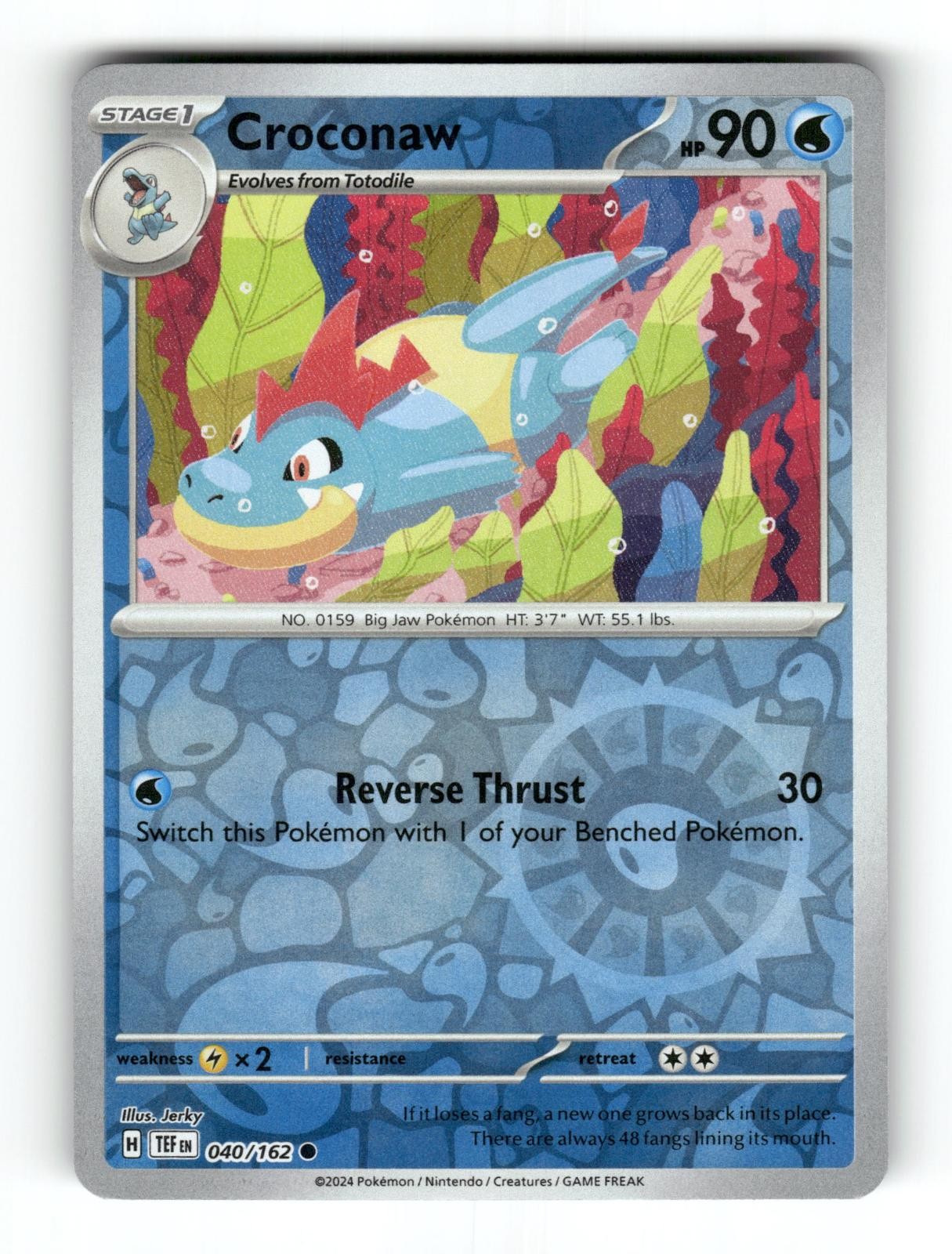 Croconaw 040/162 Forze Temporali Comuni Reverse Holo Near Mint