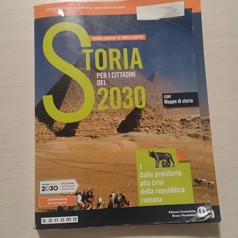 Libro storia per cittadini del 2030 vol 1