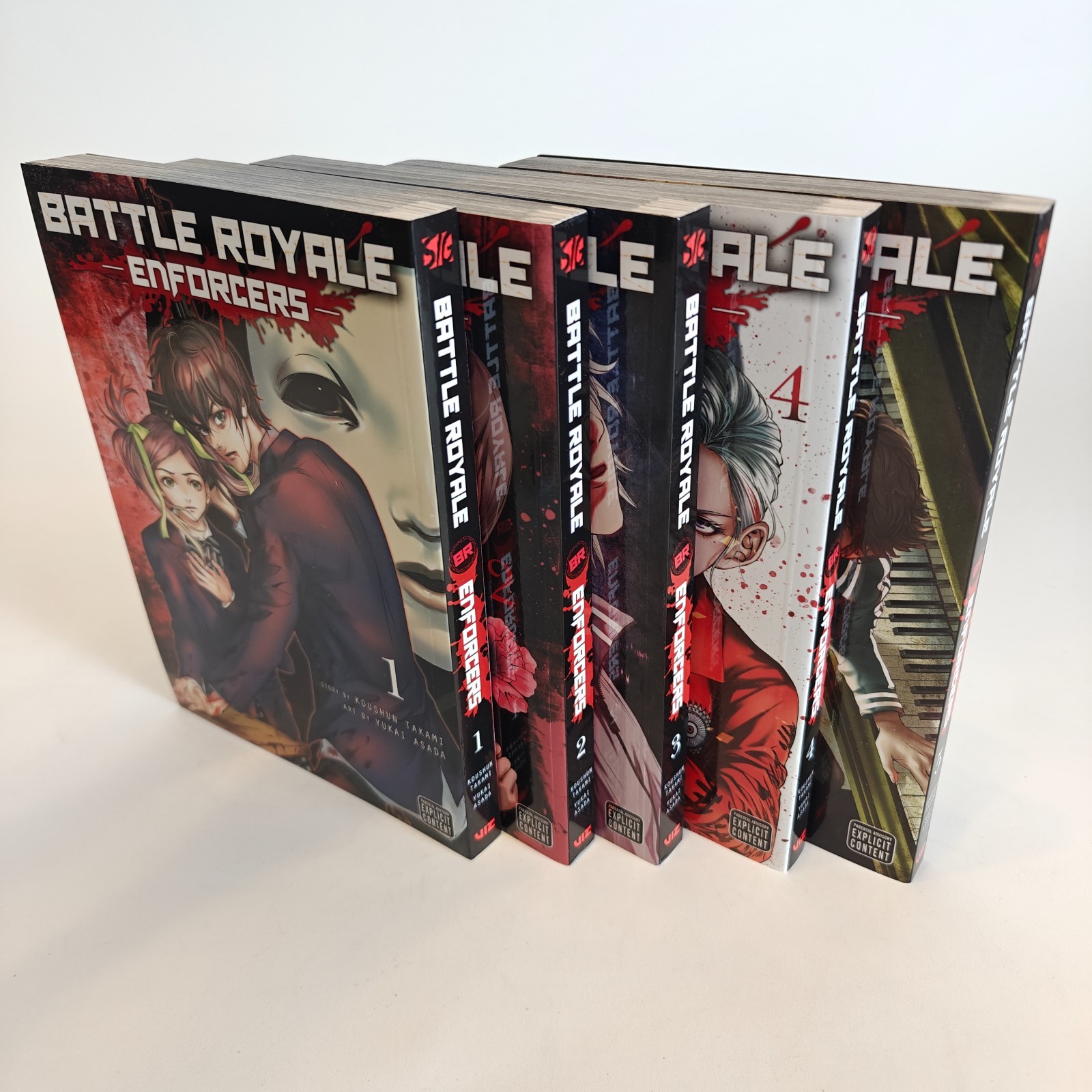 Battle Royale Enforcers 1 2 3 4 5 lotto 1-5, Viz Media, Koushun Takami, nuovo mai letto