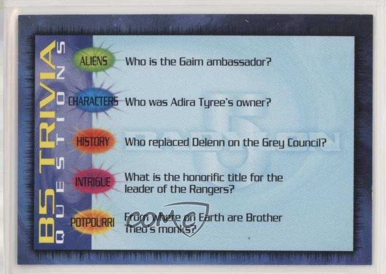 1996 Skybox Babylon 5 Trivia Trivia #T-7 1i3