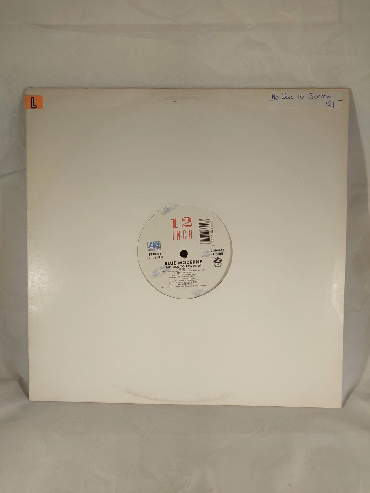 Blue Moderne - No Use to Borrow 12” Single Vinyl Record / 1988 Release