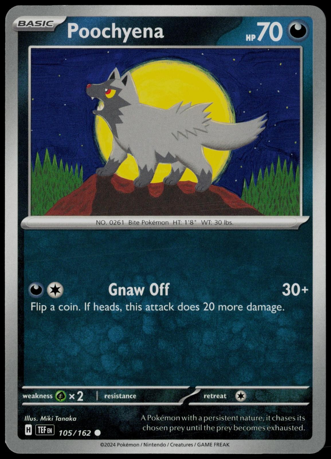 Poochyena 105/162 Common Temporal Forces Pokemon Card NM