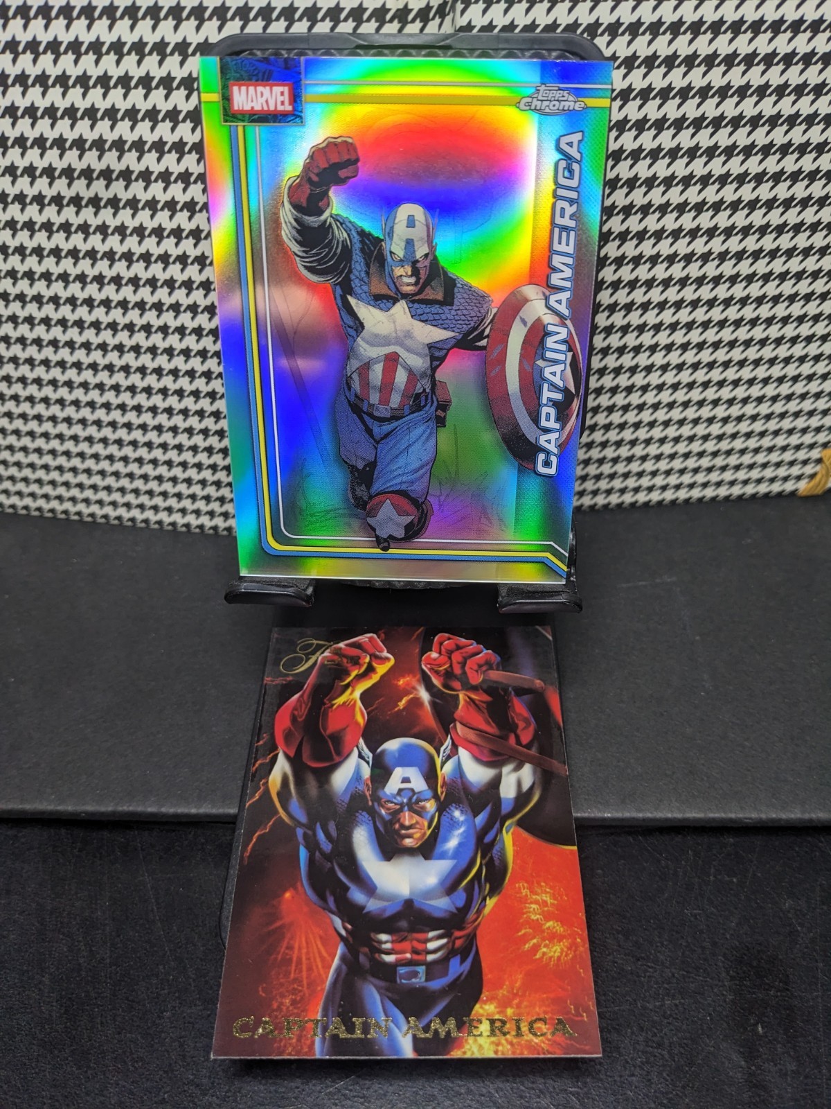 Captain America Marvel 2026 Topps rifrattore cromato e esplosione di potenza Flair 1994