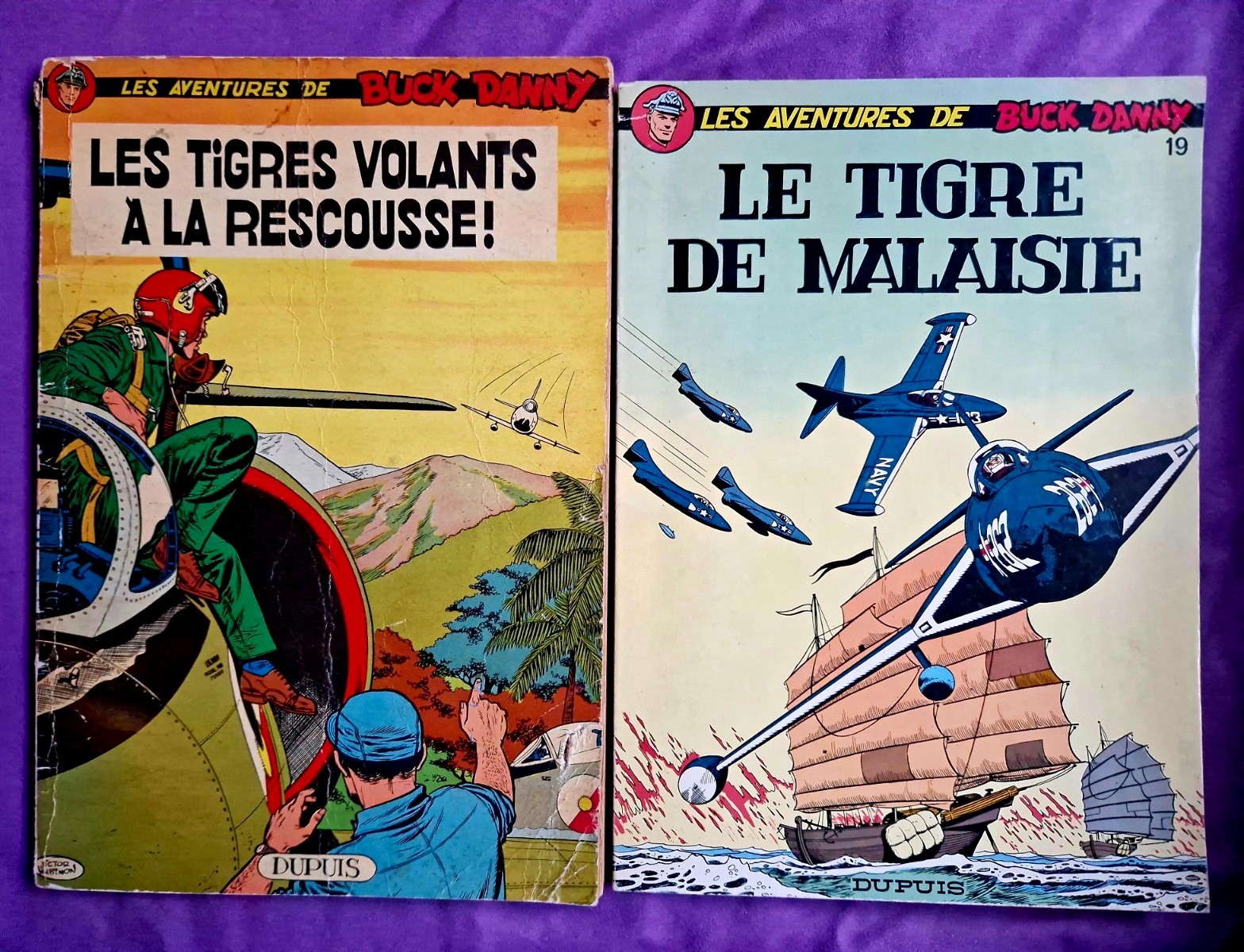 Lot 2x Buck Danny - Les Tigres Volants à la rescousse - EO 1962 First Ed + T19