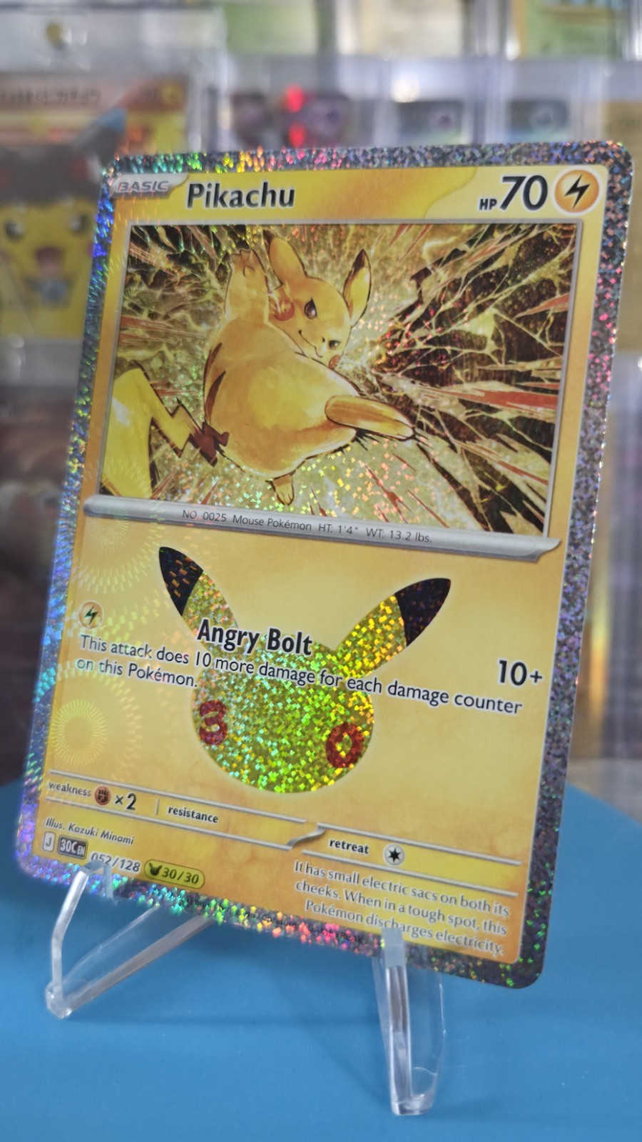 Pikachu 052/128 30° Celebrazione Pokemon TCG Holo Inglese 30° RP45