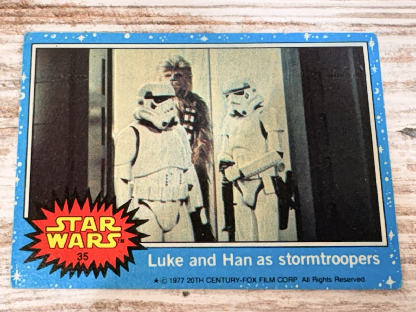 1977 Topps Star Wars Serie 1 #35 Luke e Han come Stormtroopers