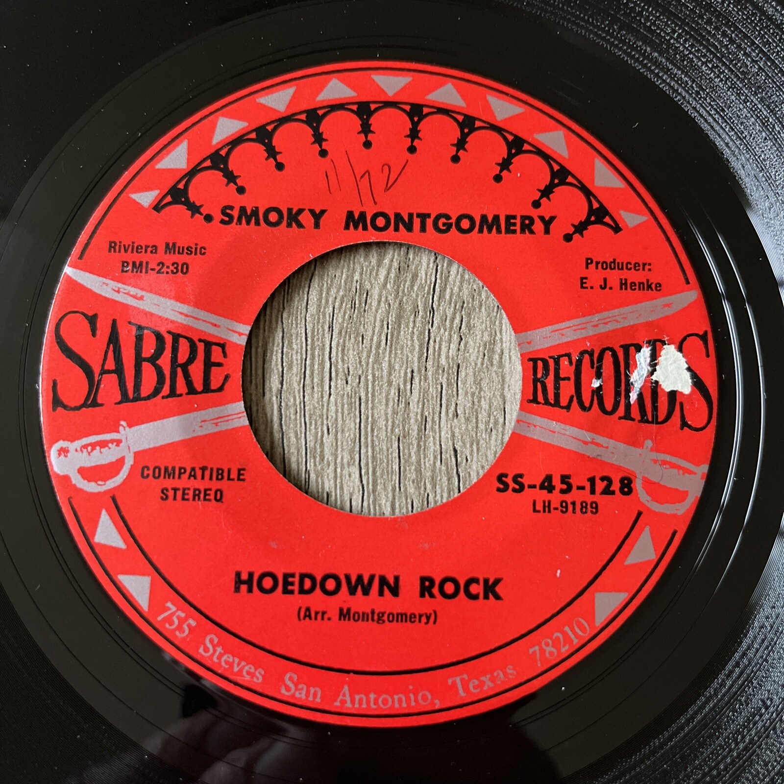 OBSCURE COUNTRY 45: SMOKY MONTGOMERY Hoedown Rock 1972 Western Swing SABRE