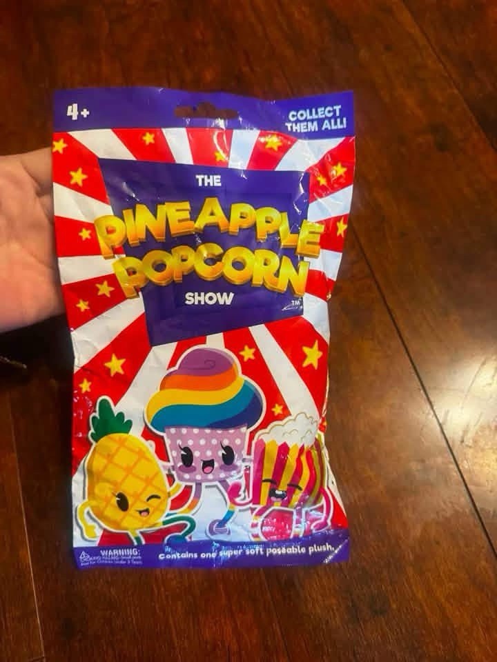 Peluche The Pineapple Popcorn Show Poseable - Lotto di 10 sacchetti sigillati