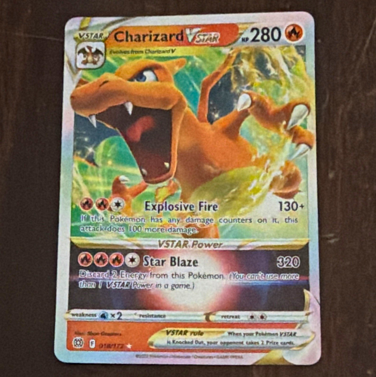 Charizard VSTAR 018/172 Swsh09 Brilliant Stars Holo Ultra Raro Pokemon TCG
