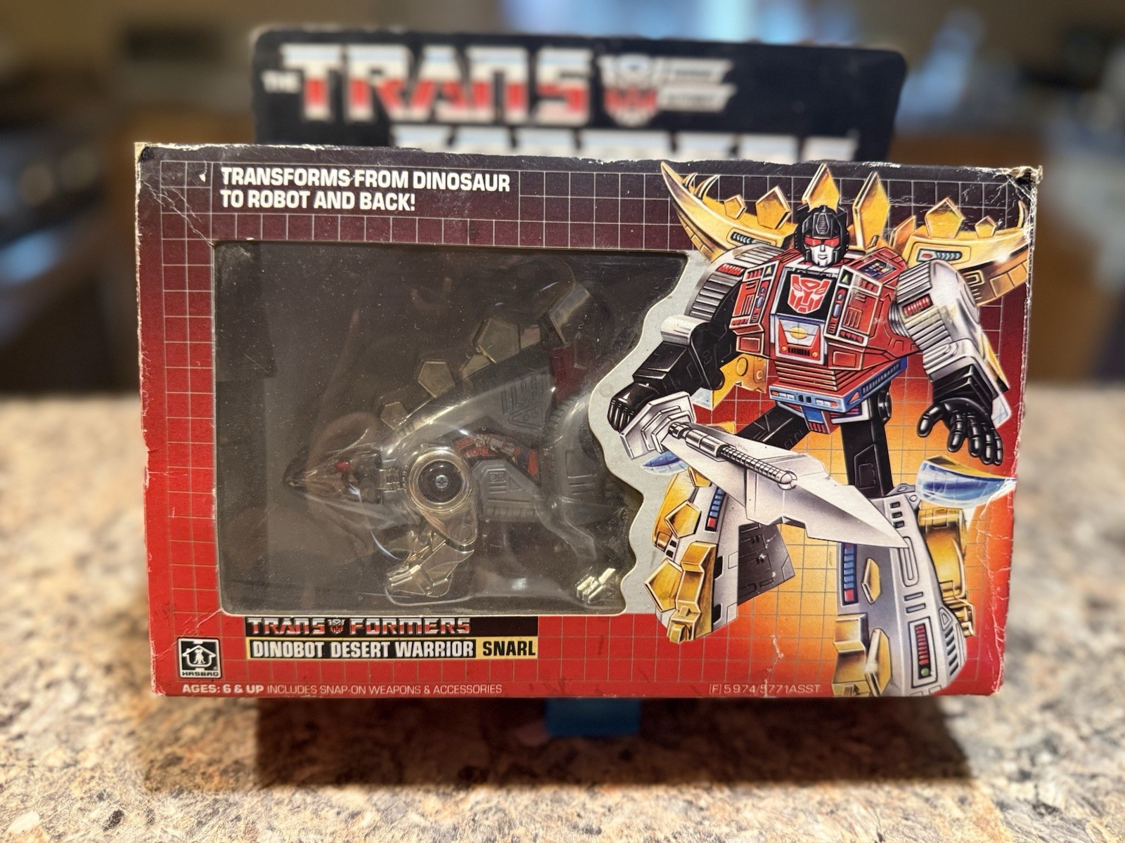Vintage 1985 G1 Transformers Snarl Dinobot Desert Warrior NUOVO contenuto sigillato