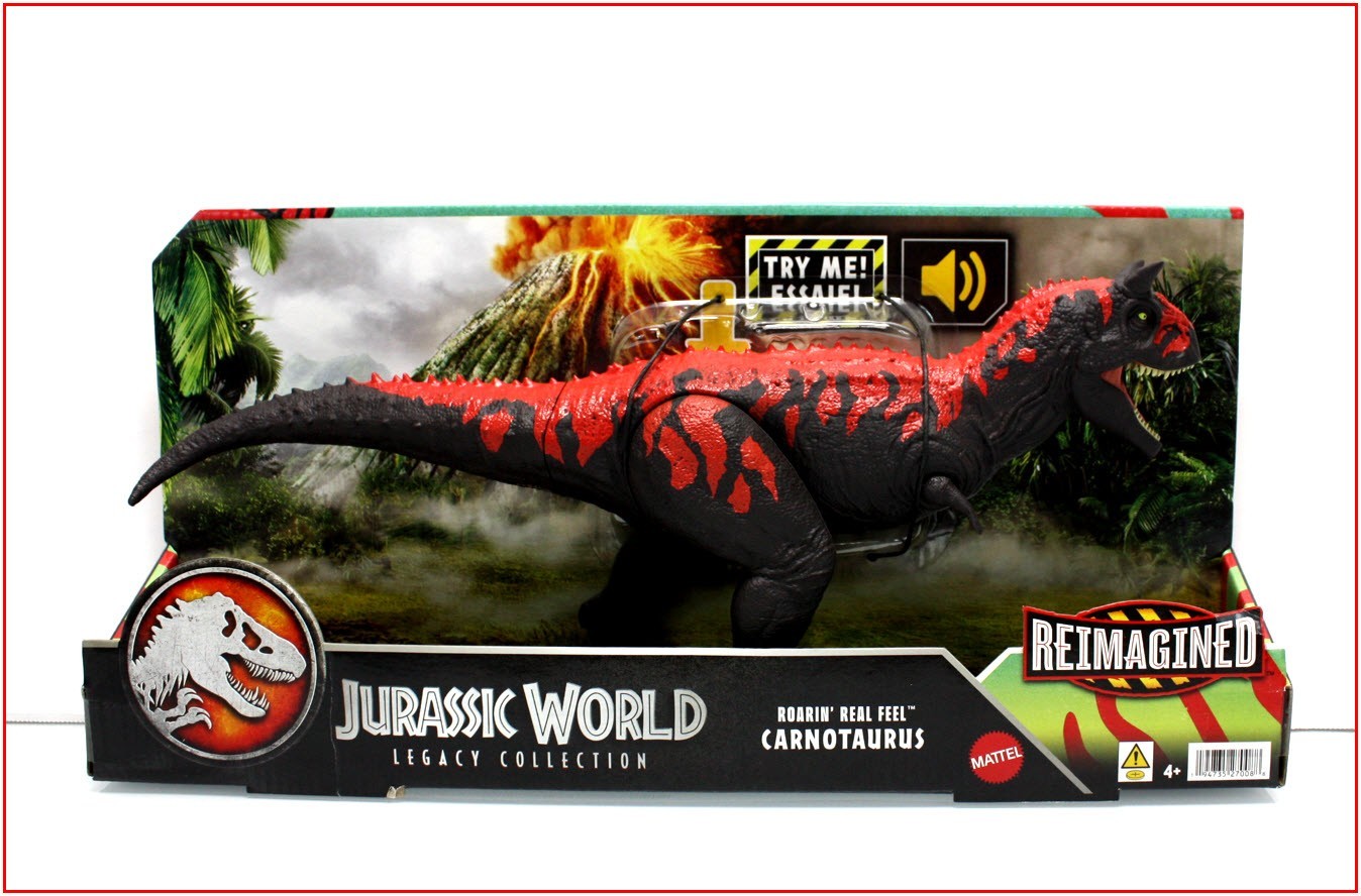 Dinosauro Carnotauro Jurassic World Legacy reimmaginato ROARIN Real Feel lungo 15"