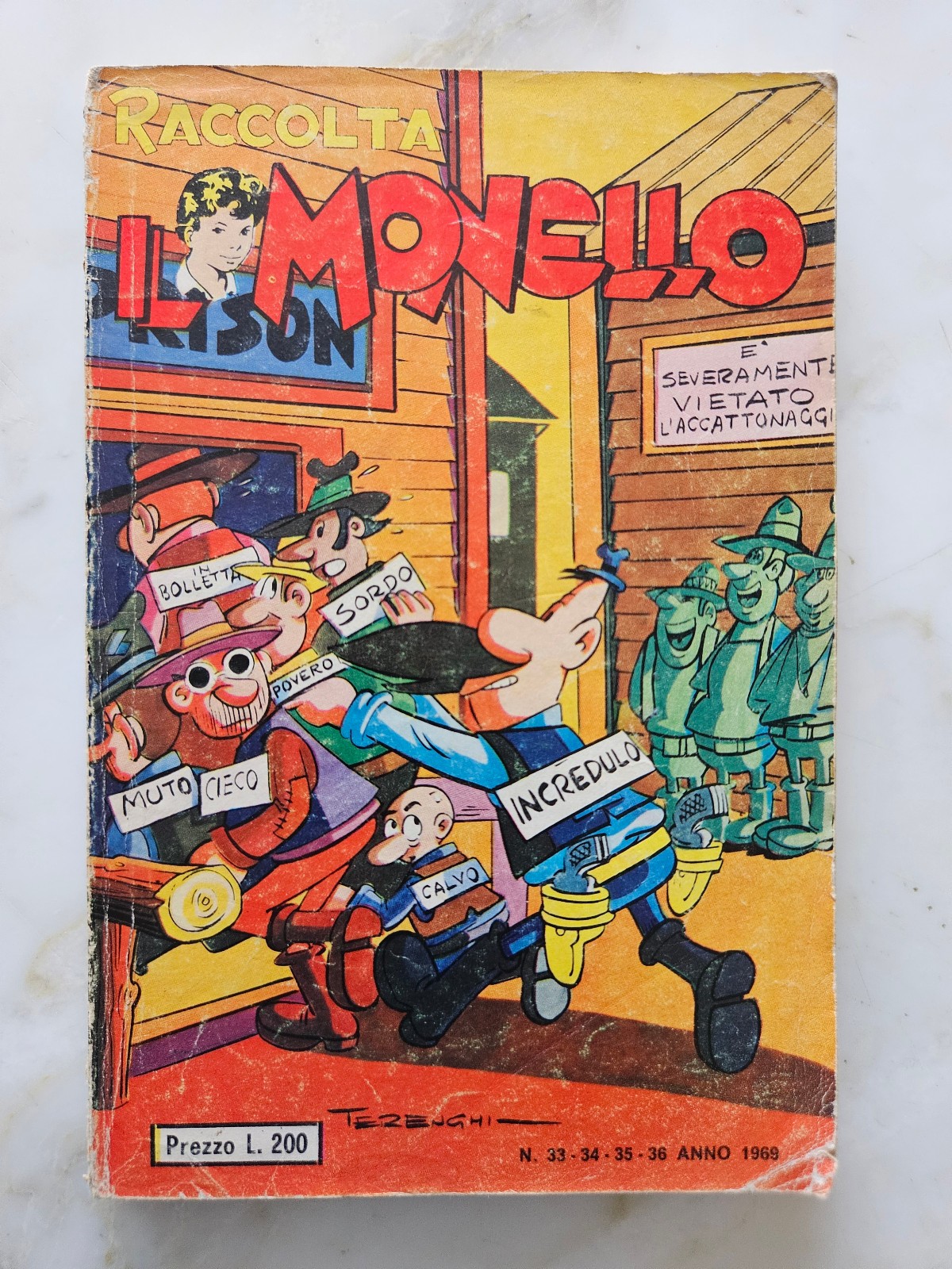 Raccolta IL MONELLO 184° dei nn. 33-34-35-36 del 1969 - Universo 1971 - ottimo